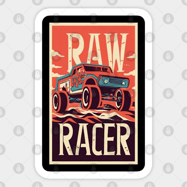 Raw Racer Desert Racing Car Art Sticker by Abeer Ahmad